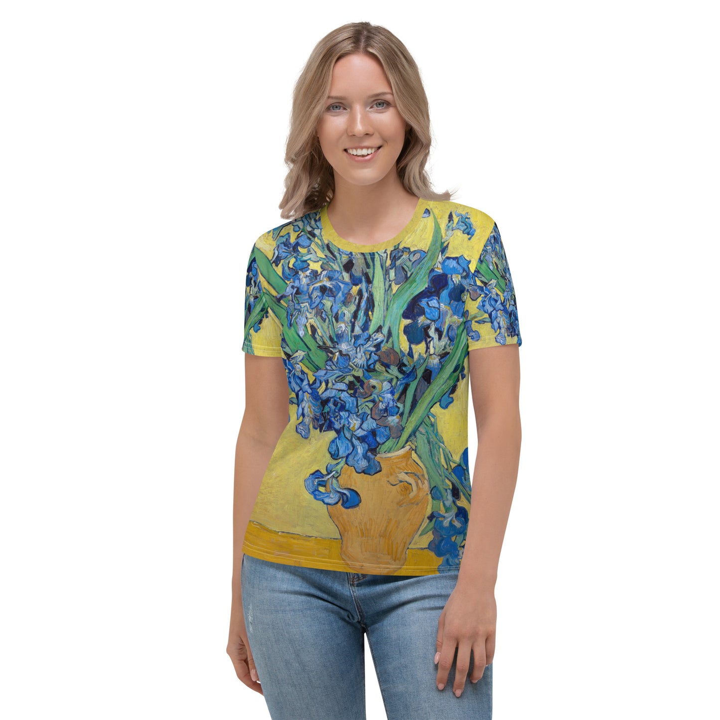 Model 2 - Vincent van Gogh Women's T-Shirt – Irises in Bloom