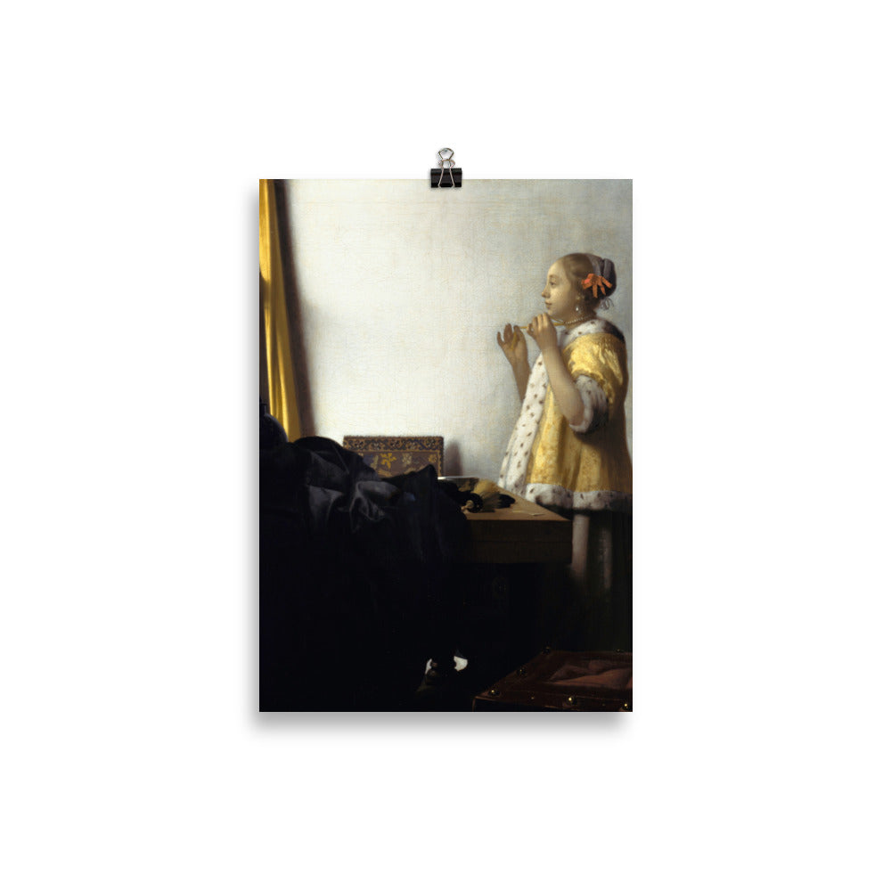Size 2 - Vermeer Poster – Girl with the Pearl Necklace & the Poise of Dutch Mastery