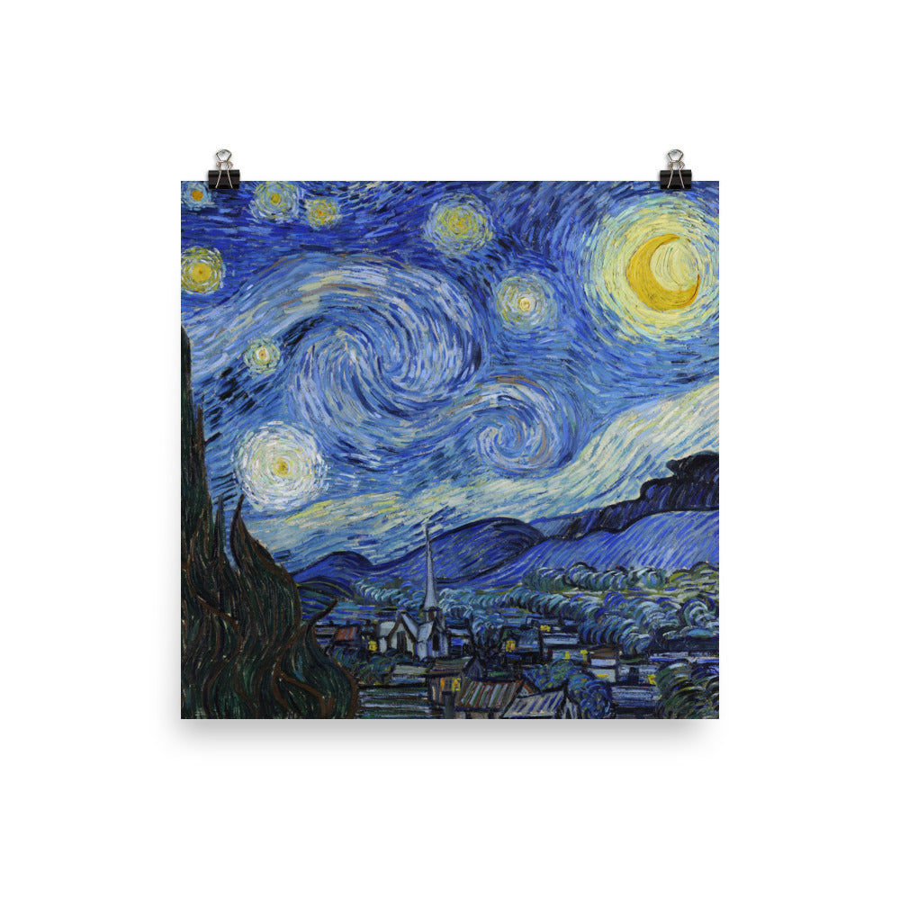 Size 2 - Van Gogh Starry Night Poster – Iconic Night Sky Wall Art Print