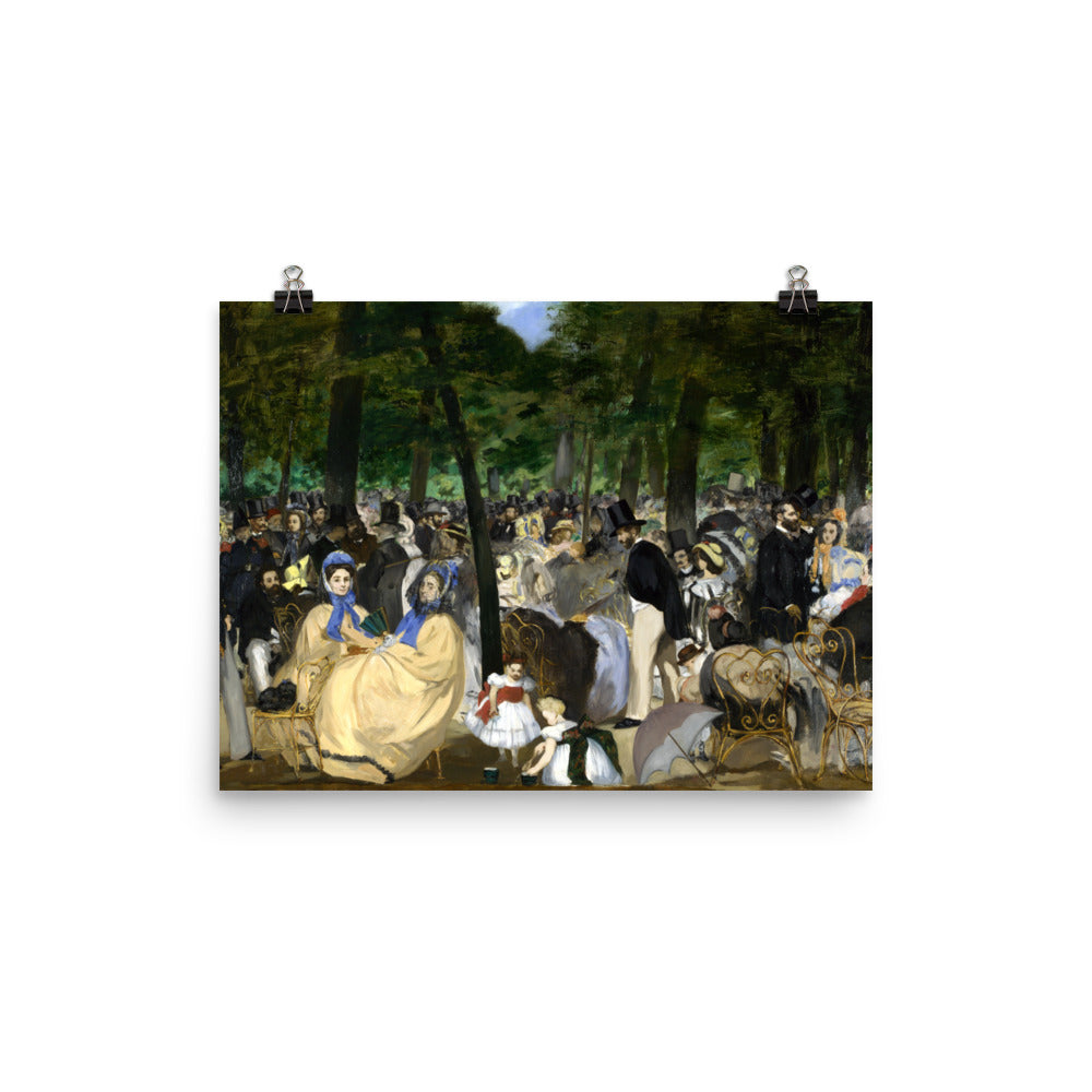 Size 2 - Manet Music in the Tuileries Gardens Poster – Lively Moments, Parisian Flair
