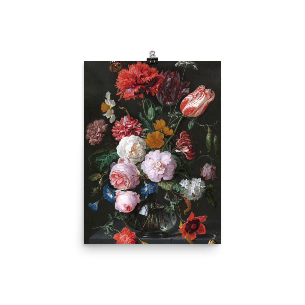 Size 2 - De Heem Poster – Flowers in a Vase & Dutch Baroque Splendor