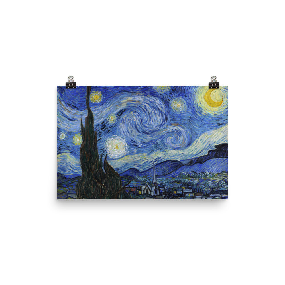 Size 3 - Vincent van Gogh Starry Night Poster – Iconic Night Sky Wall Art