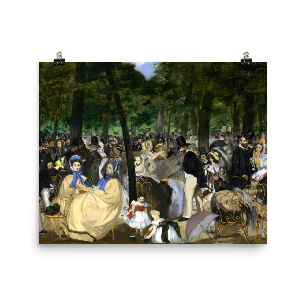 Size 4 - Manet Music in the Tuileries Gardens Poster – Lively Moments, Parisian Flair
