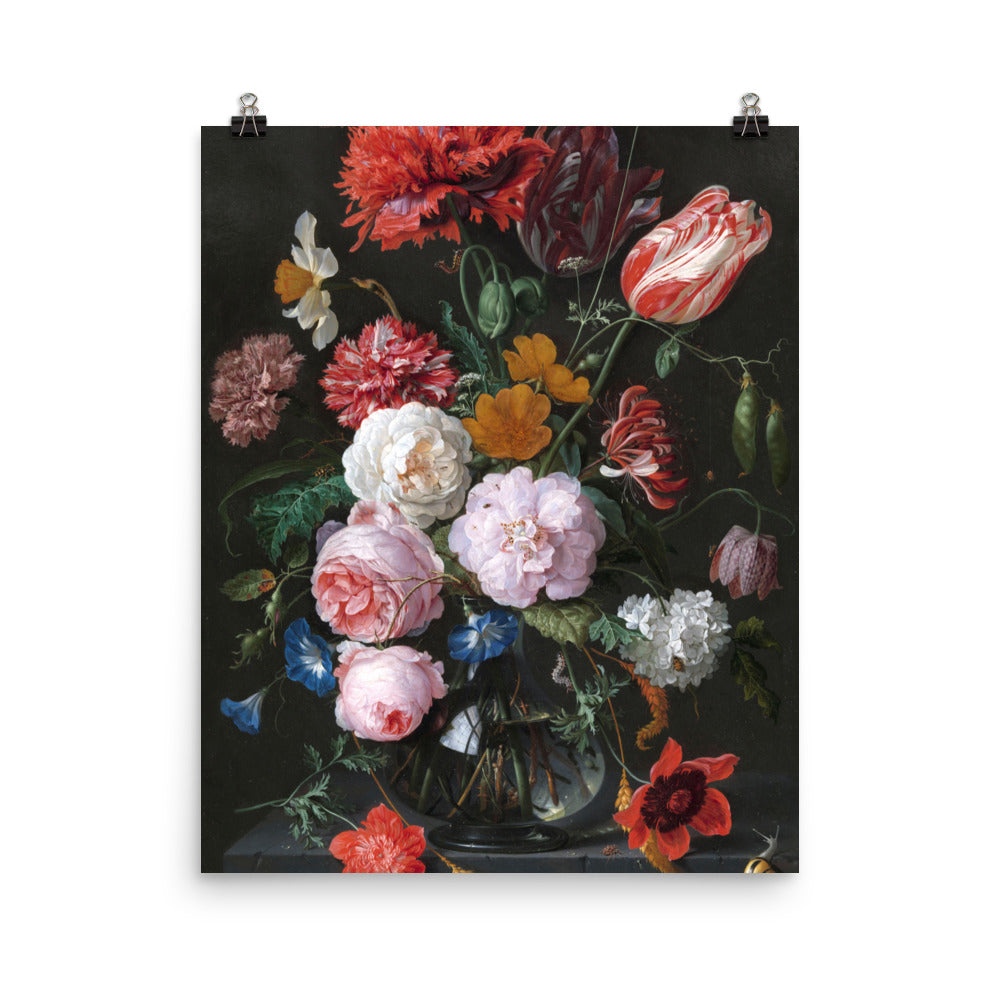 Size 4 - De Heem Poster – Flowers in a Vase & Dutch Baroque Splendor