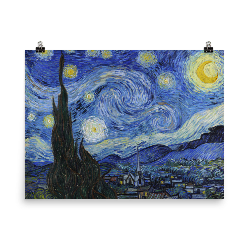 Size 5 - Vincent van Gogh Starry Night Poster – Iconic Night Sky Wall Art