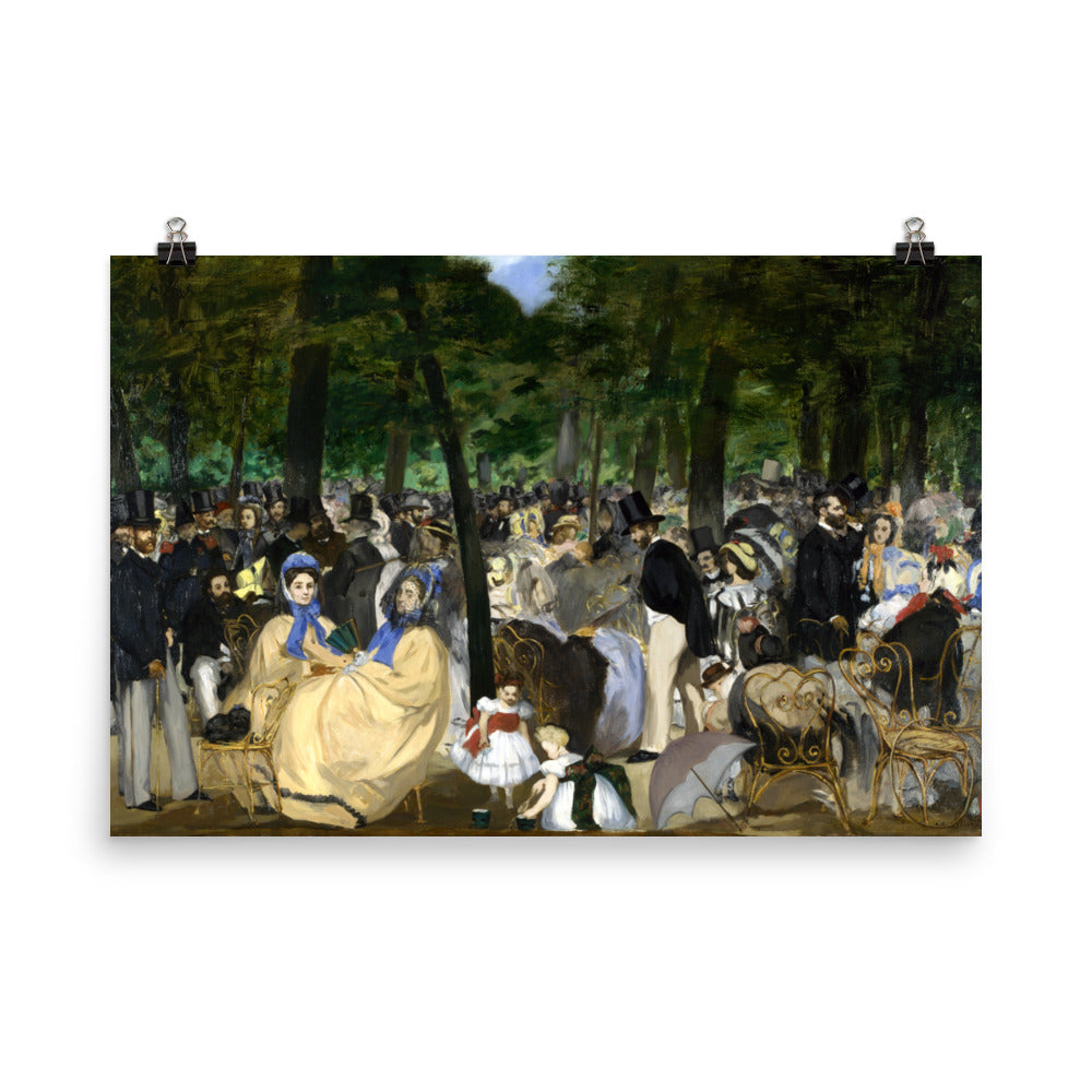 Size 6 - Manet Music in the Tuileries Gardens Poster – Lively Moments, Parisian Flair
