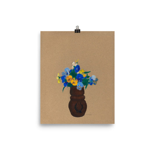Size 1 - Redon Poster – Pansies on Vase & the Spirit of Symbolist Bloom