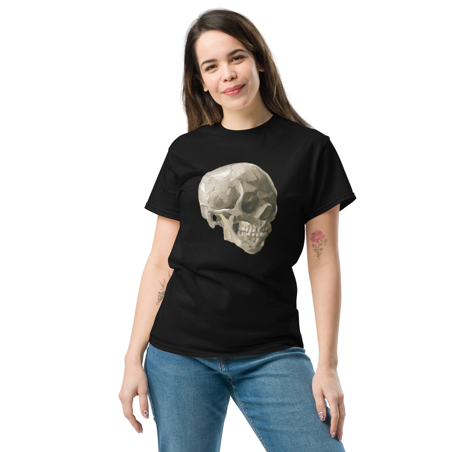 Model 1 - Van Gogh Skull Men's Classic Tee – Dark Aesthetics, Iconic Brushwork