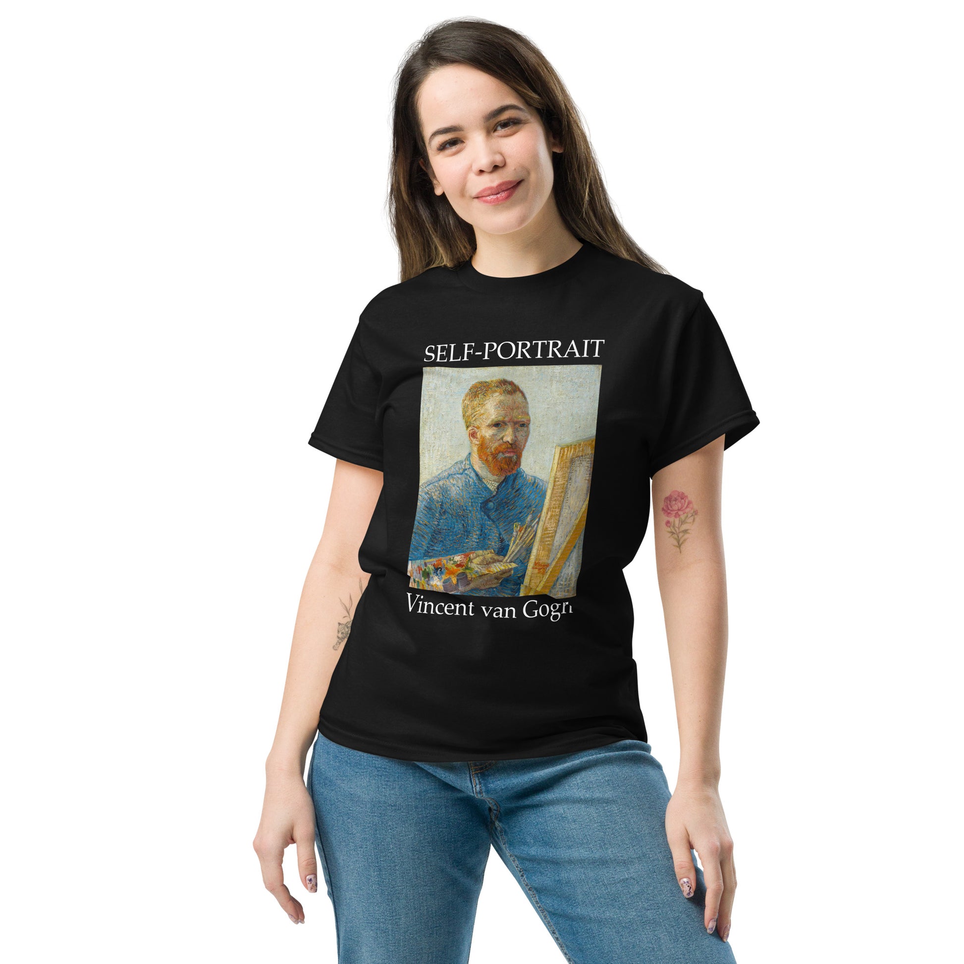 Model 1 - Van Gogh Portrait Men's Classic Tee – Artistic Identity, Worn with Style