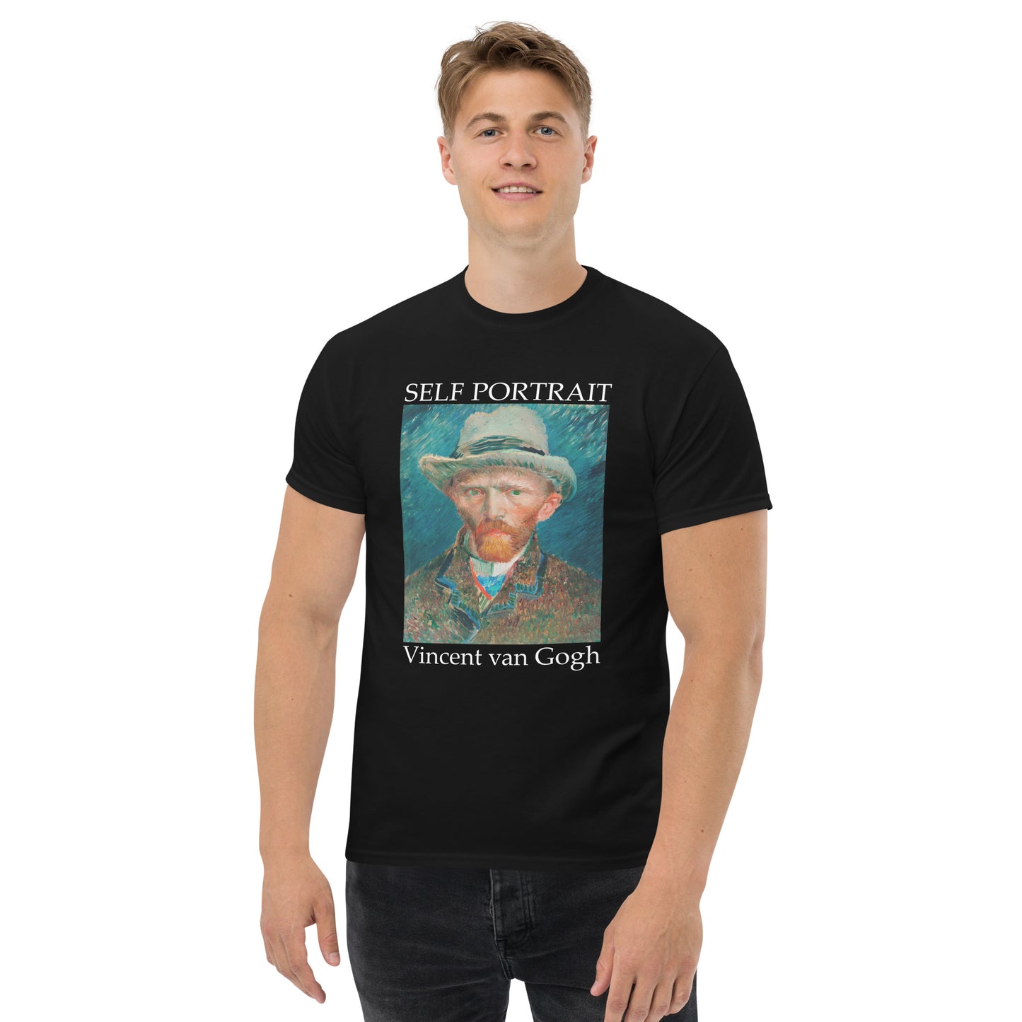 Model 2 - Van Gogh Portrait Men's Classic Tee – Self-Expression in Every Stitch