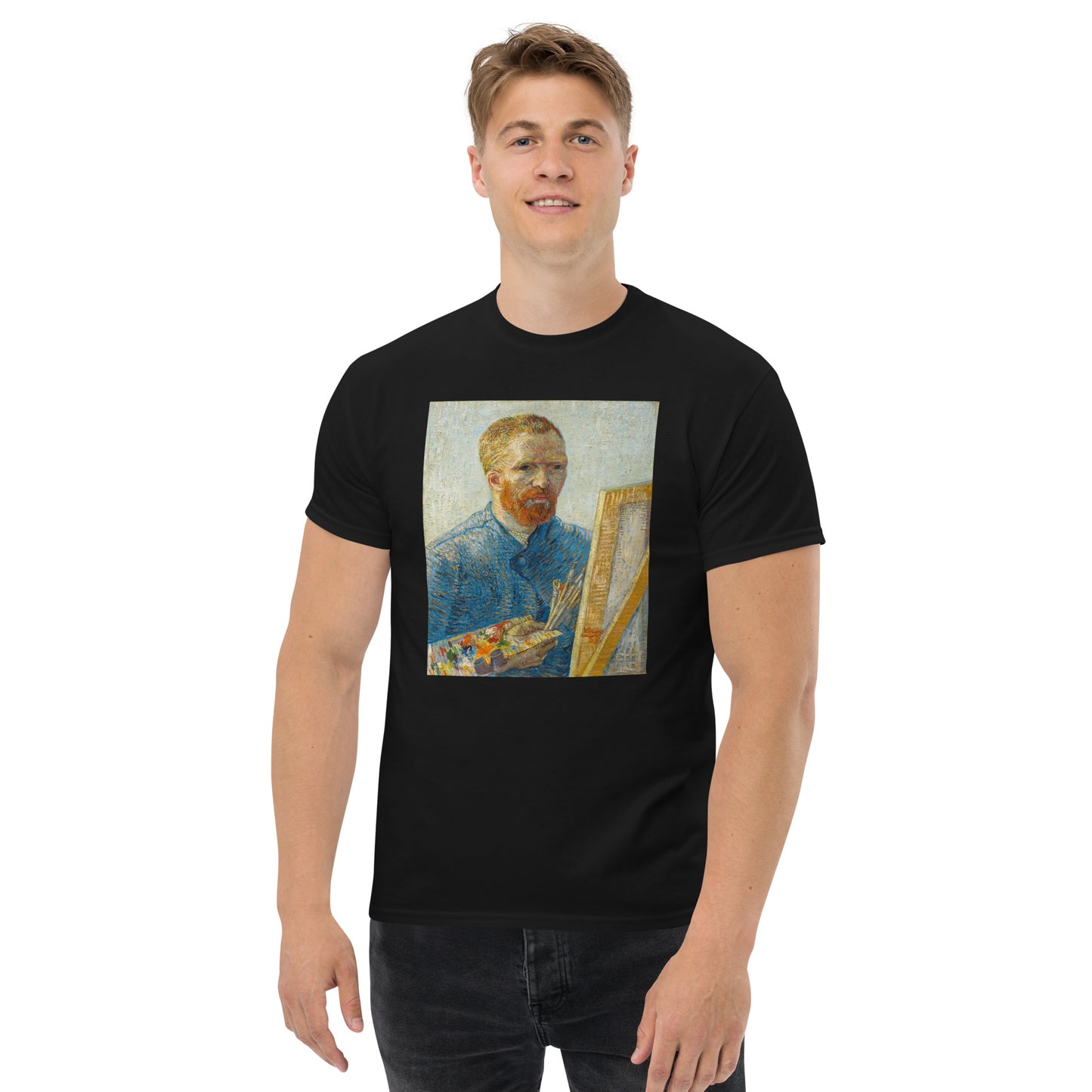 Model 2 - Van Gogh Portrait Men's Classic Tee – Intensity, Color, and Character