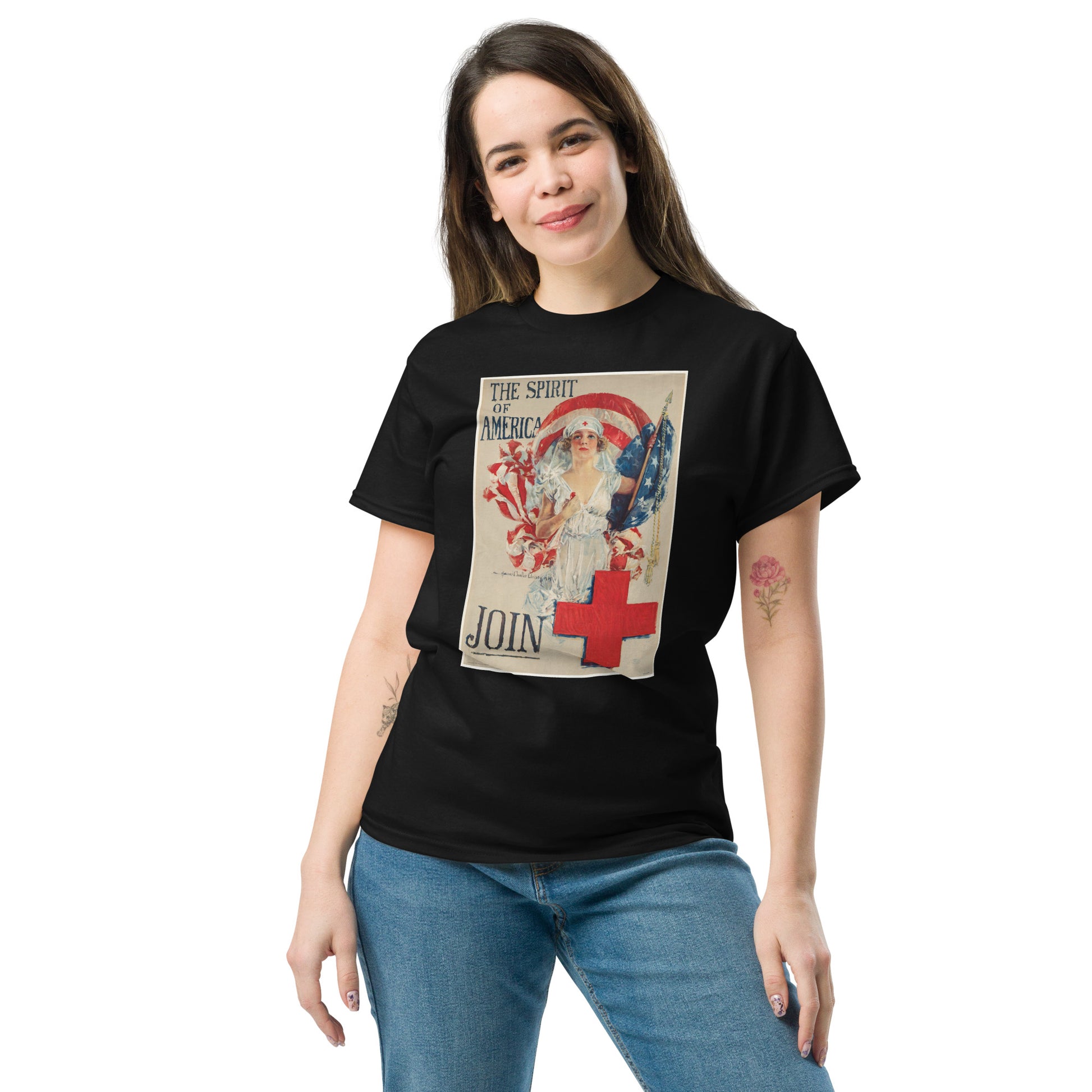 Model 1 - Spirit of America Men's Classic Tee – Timeless Pride, Artistic Soul