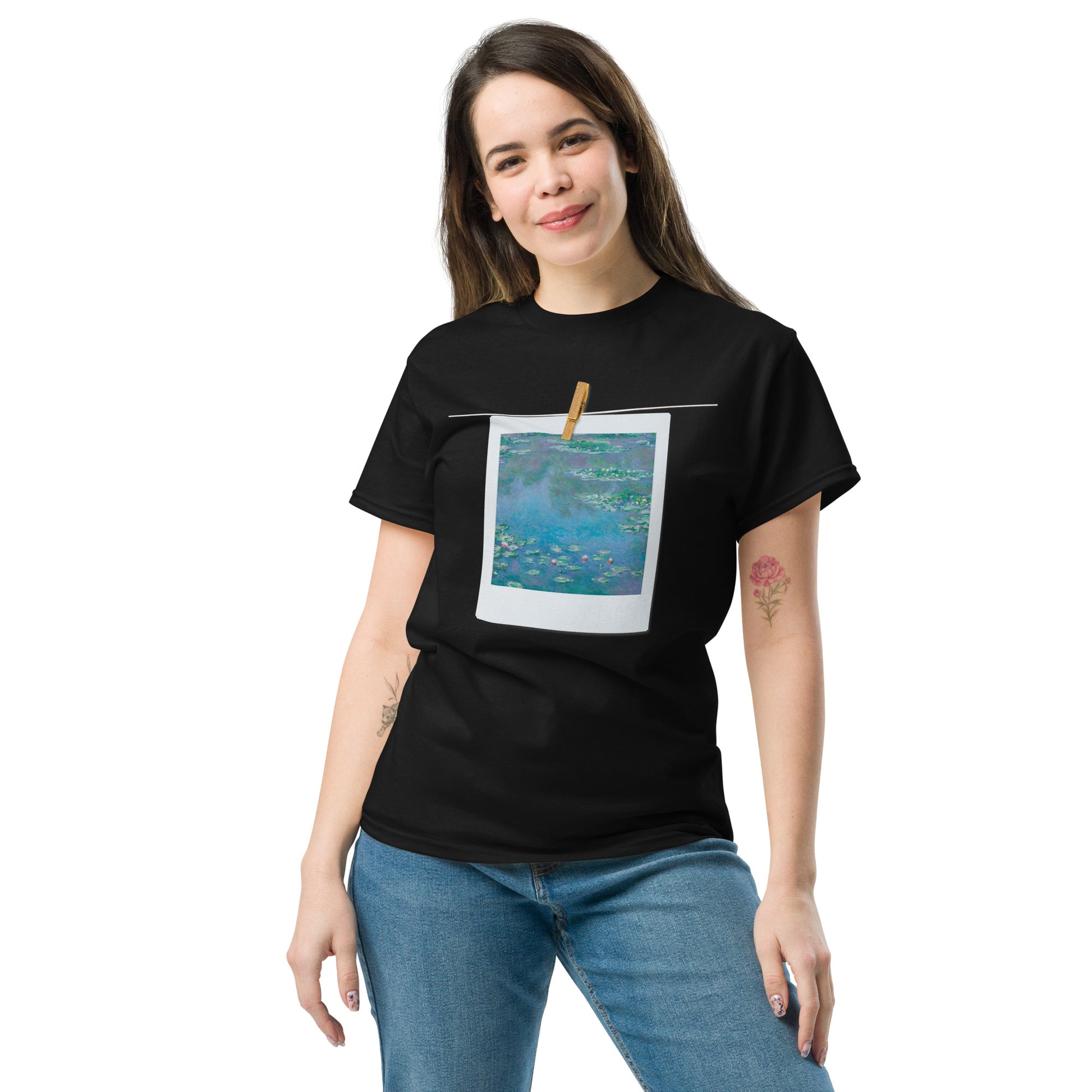 Model 1 - Monet Water Lilies Men's Classic Tee – Classic Comfort, Impressionist Flair