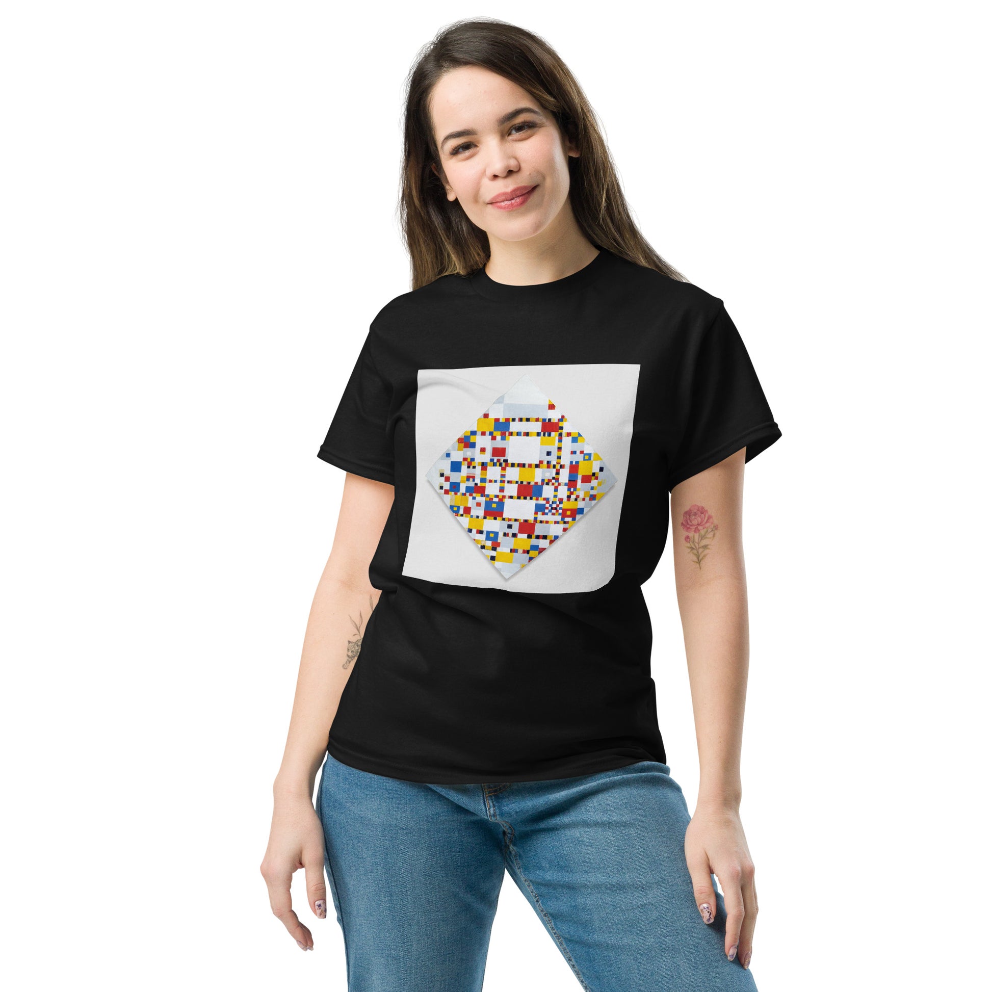 Model 1 - Mondrian Boogie Men's Classic Tee – Abstract Rhythm, Modern Comfort