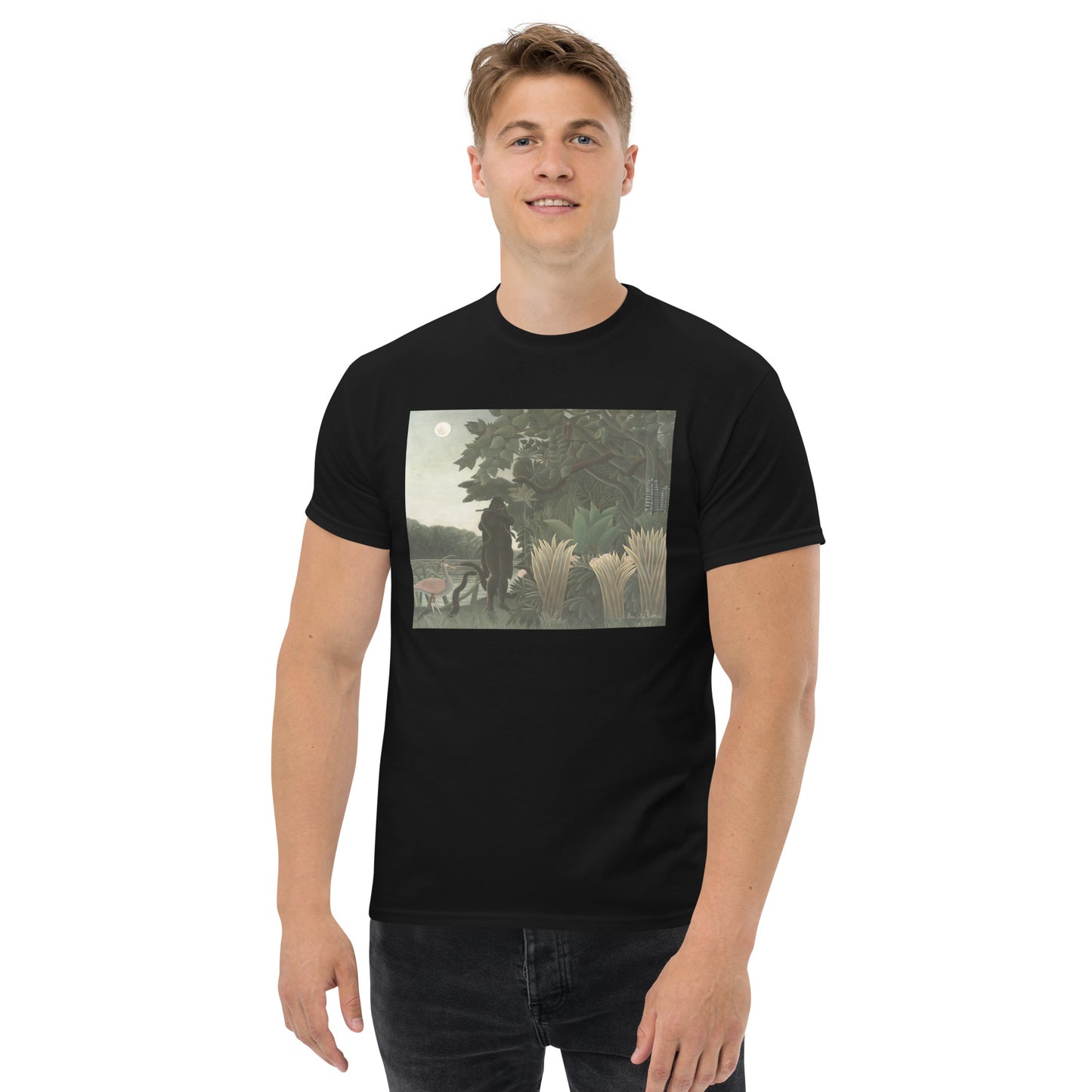 Model 2 - Douanier Snake Men's Classic Tee – Surreal Jungle, Bold Expression