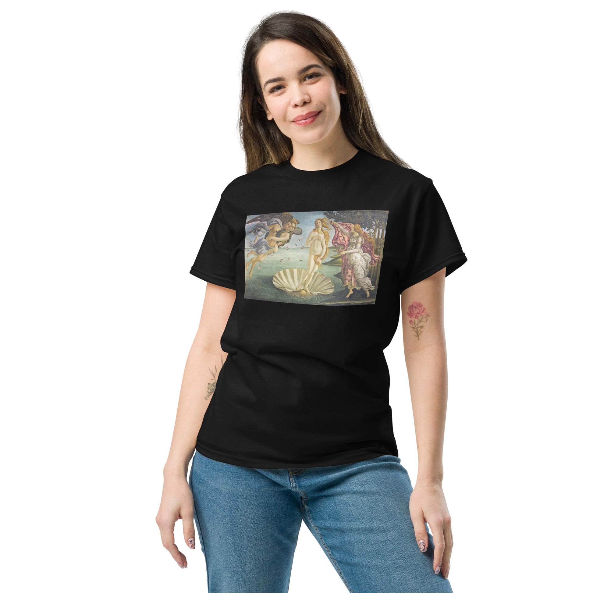 Model 1 - Botticelli Venus Men's Classic Tee – Renaissance Beauty, Effortless Style