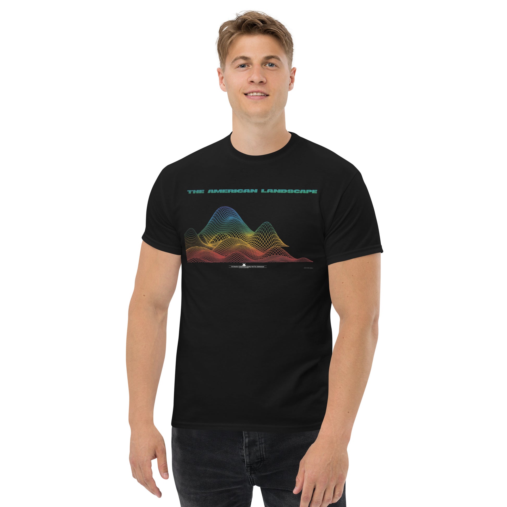 Model 2 - American Landscape Men's Classic Tee – Nature, Framed in Fine Art
